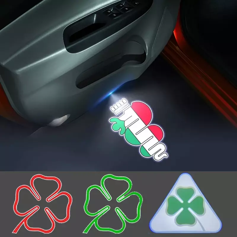 For Alfa Romeo Giulietta Mito Stelvio Giulia 159 Brera Spider LED Car Door Welcome Lights Courtesy Projector Ghost Shadow Lamp