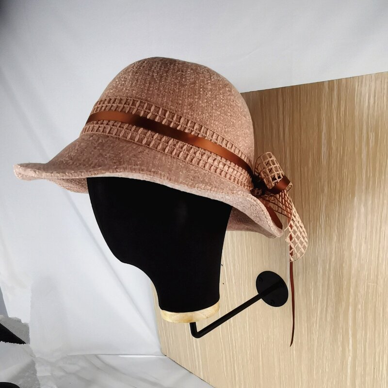 1 buah manekin Model kepala Wig berdiri helm tempat helm topi kait terpasang di dinding tempat penyimpanan berdiri B