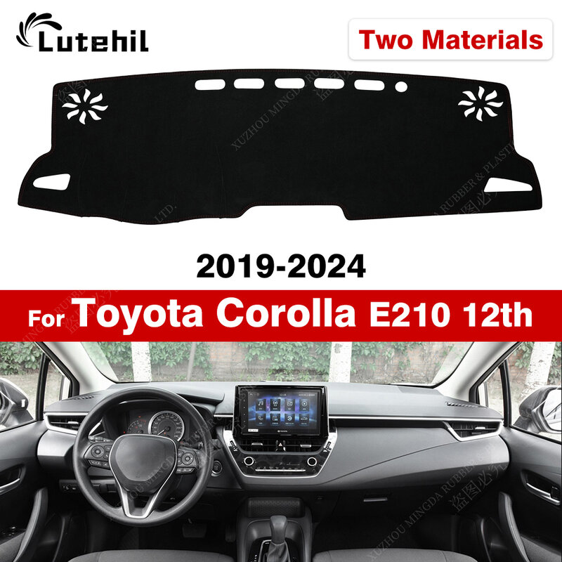 Tampa do painel do carro para Toyota Corolla E210, tapete de traço, tapetes anti-UV, acessórios do carro, 12 °, 2019, 2020, 2021, 2022, 2023, 2024