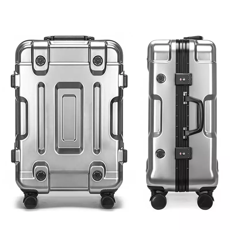 Gepäck Aluminium rahmen Universal rad Herren 28 "Reisekoffer 20" Kabinen koffer 24 "Koffer 26" Reiß verschluss Silent Roller Trolley Box