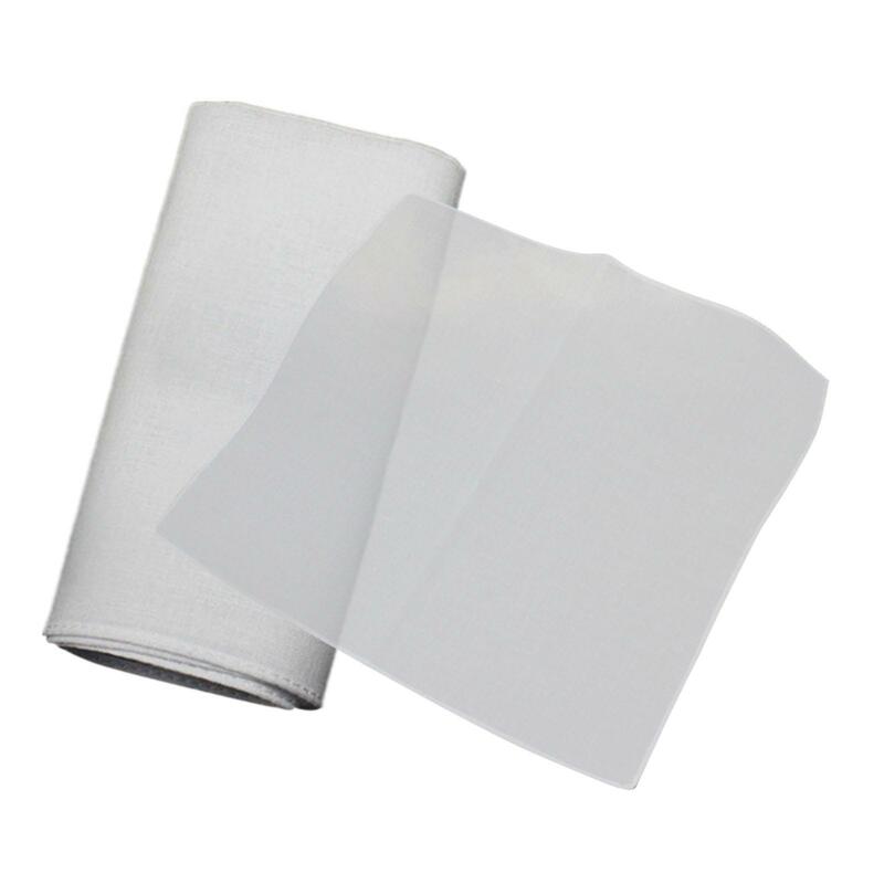 10 szt. Czystych białych chusteczek dla mężczyzn garnitur miękka czysta bawełna jednolity kolor 10 cali kieszonkowe kwadratowe serwetki do farbowania krawat artykuły rzemieślnicze DIY