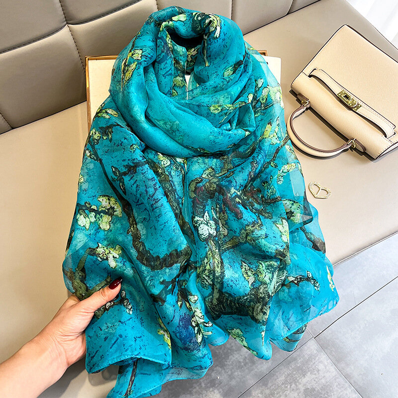 Brand 2023 Women Scarf Fashion Silk Scarves For Lady Shawls Wraps Female Hijabs Pashmina Foulard Bandana Hijabs Long Size Scarfs