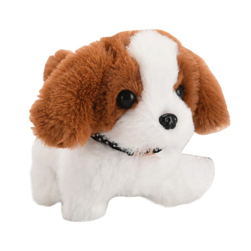 Realistyczny inteligentny pies pluszowa symulacja zwany chodzącą pluszową zabawką elektryczny pluszowy Robot pies zabawka dla malucha prezent na Boże Narodzenie