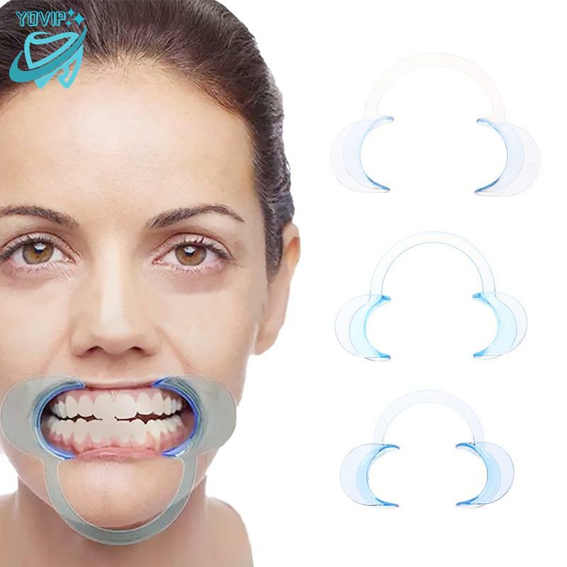 1 buah gigi bentuk C retraktor pipi gigi pemutih, pembuka mulut penyebar mulut pembuka bentuk bibir dokter gigi alat ortodontik