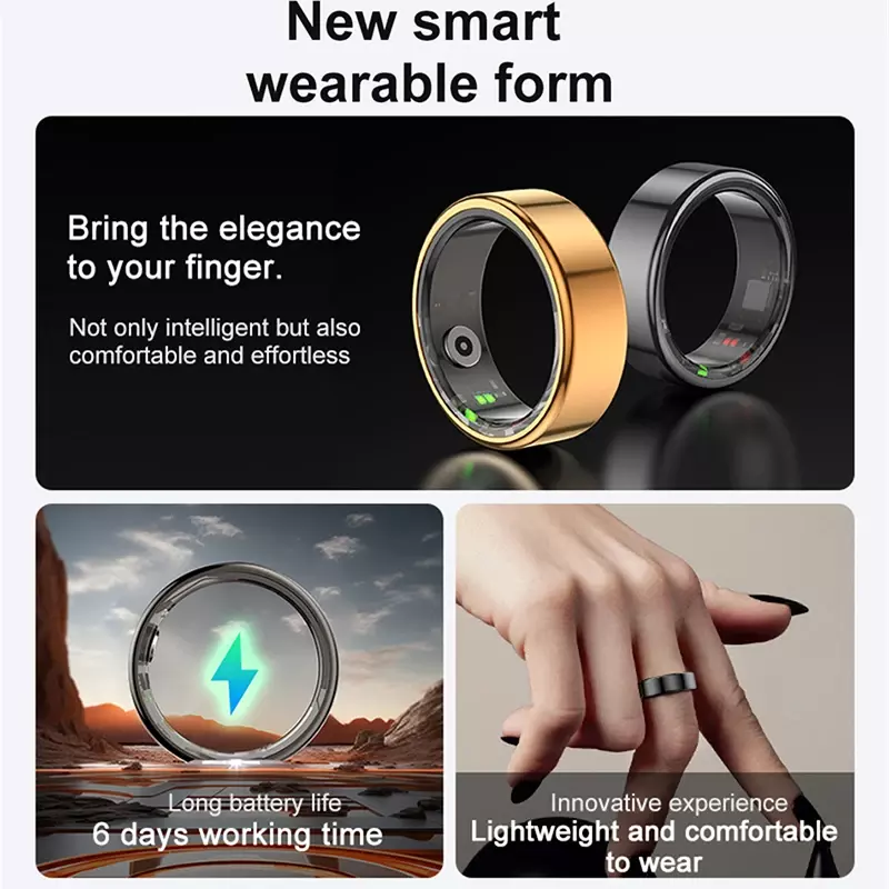 Smart Ring Men guscio in acciaio al titanio monitoraggio della salute 3ATM Waterproof 100 + modalità sportive Smartring Women 2024 nuovo regalo Smart Ring