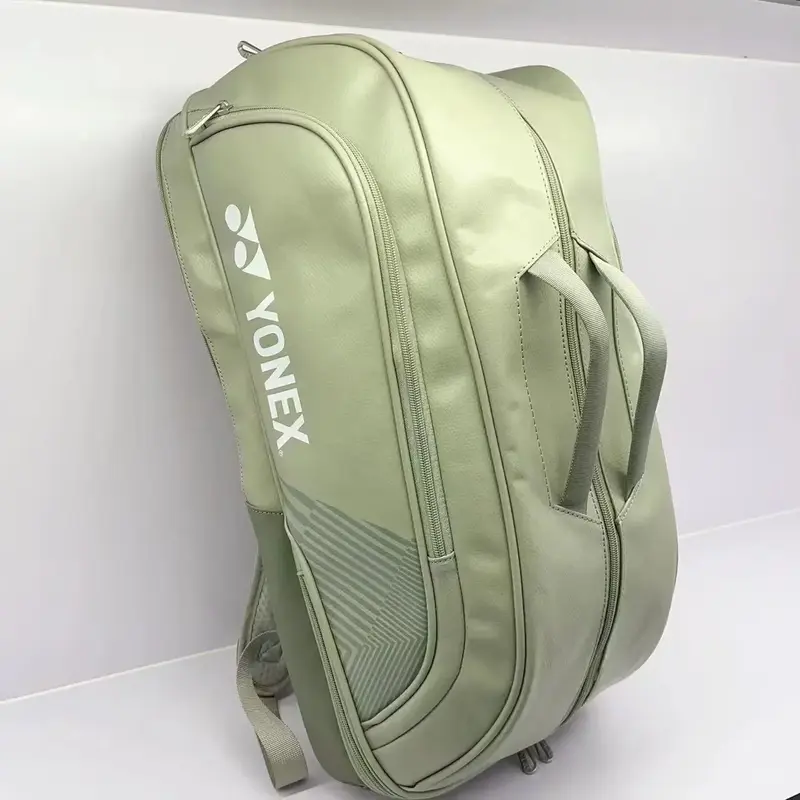 YONEX-Mochila deportiva de alta calidad para raqueta de bádminton, bolso de hombro de tenis de cuero, mochila de raqueta de ajuste multifuncional