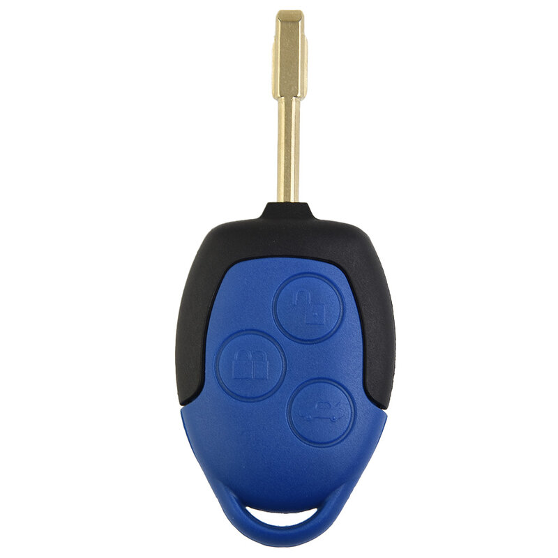 Casing kunci mobil 3 tombol casing Remote biru untuk Ford untuk TRANSIT MK7 2006 - 2014 model suku cadang pengganti mobil