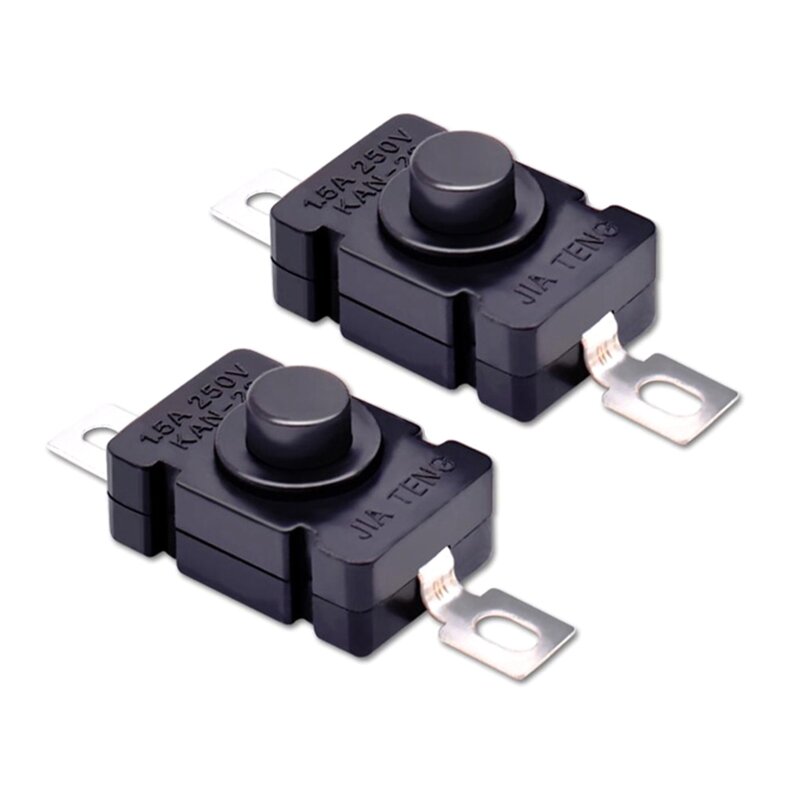 D0AB 10 Uds interruptor de botón de enganche linterna Mini interruptor micro de bloqueo automático de encendido/apagado