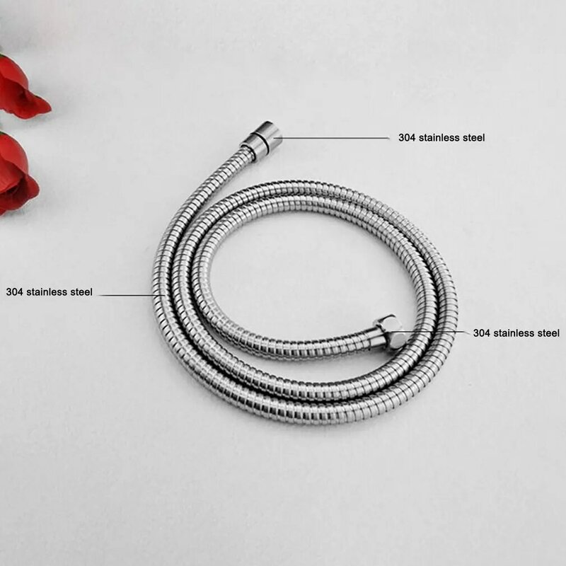 2m Shower Hose Extra Long Chrome Handheld Shower Tube With Brass Insert And Nut Lightweight Flexible Hoses