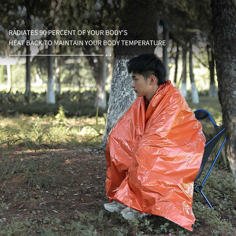 Bivvy-saco de dormir térmico reutilizable, manta ligera impermeable, equipo de supervivencia multifuncional