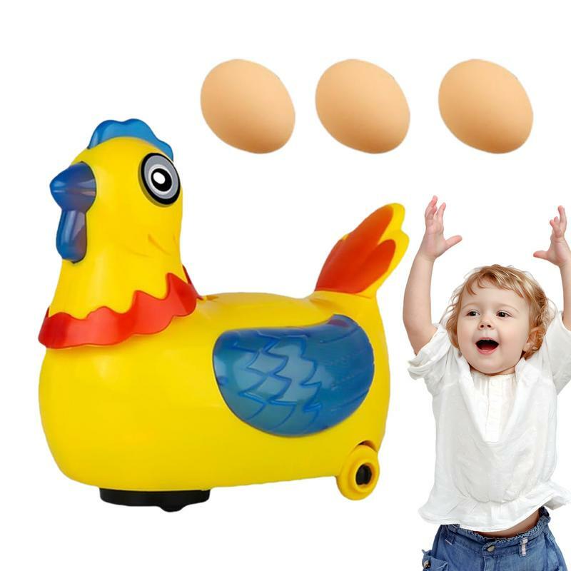 Juguete Montessori eléctrico para bebé, gallina que pone huevos para caminar, juguetes interactivos musicales para niños, niños, niñas, cumpleaños, navidad, regalos de Pascua