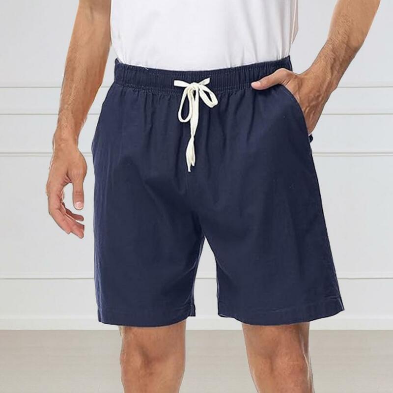 Spodenki plażowe z troczkiem męskie letnie szorty Fitness z elastyczny sznurek do ściągania talii z kieszeniami do biegania dla mężczyzn