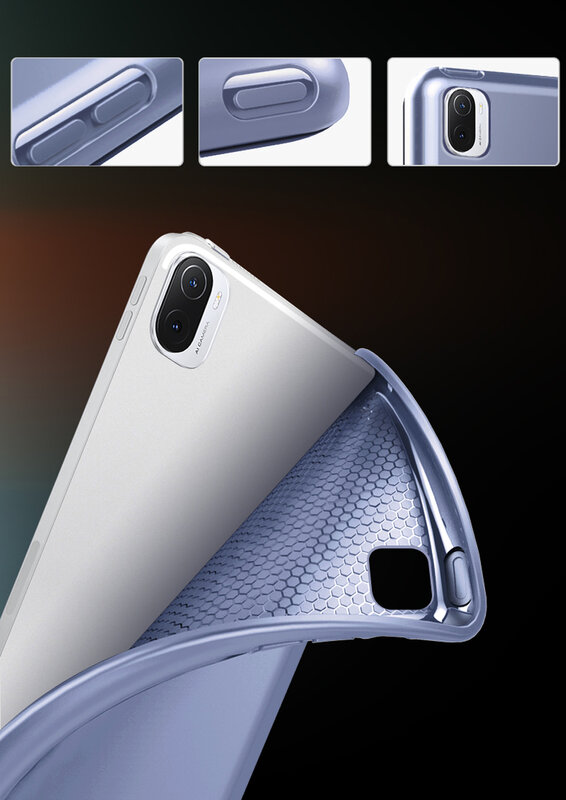 Capa de silicone para Xiaomi Pad 5, Mi Pad 4, Auto Wake up e Sleep, 11 polegadas, Suporte de carregamento