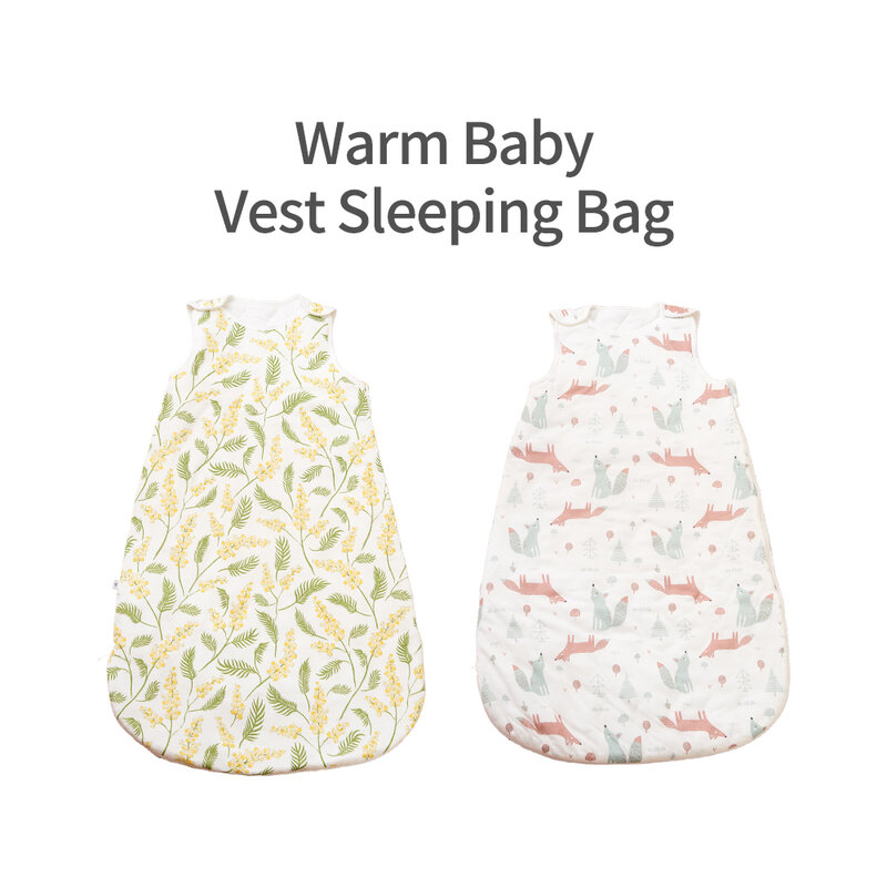 Happyflute Tas Tidur Bayi 1, 0tog Rompi Katun Cetak Bambu Karung Tidur untuk Bayi Baru Lahir 0-2 Tahun