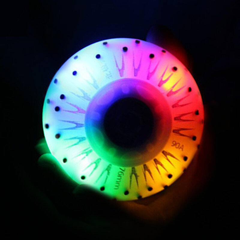 Białe koło łyżworolki lampa kolorowa Aurora wytrzymałe łożysko jednorzędowe Roller Flash koła świecące rolka 72/76
