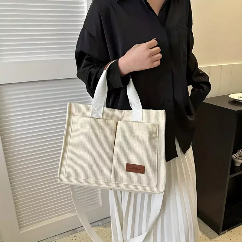 Вельветовая Женская сумочка-тоут DA03, модные аксессуары на работу в стиле ins, модная простая большая вместимость
