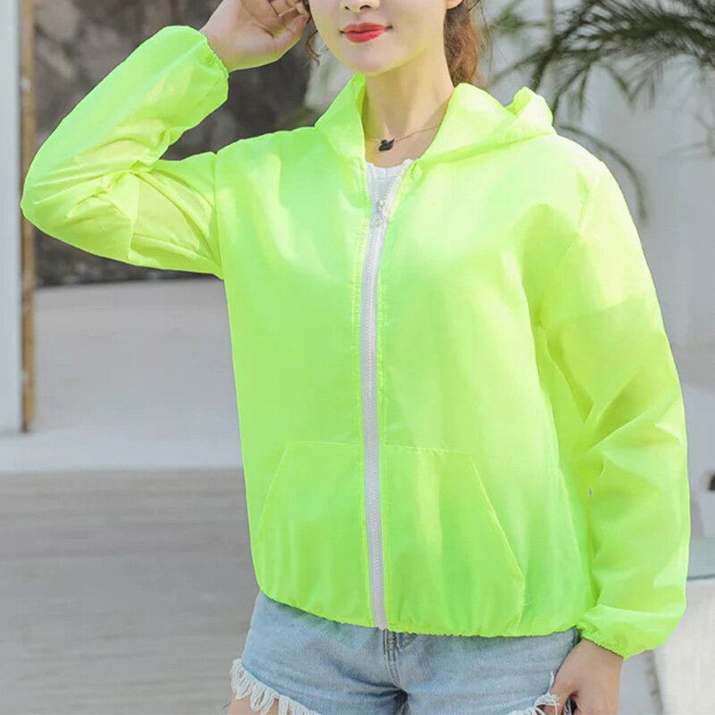 Camisa ultrafina de protección solar para mujer, Abrigo con capucha, sudadera con protección solar Anti Uv, chaqueta transpirable de secado rápido