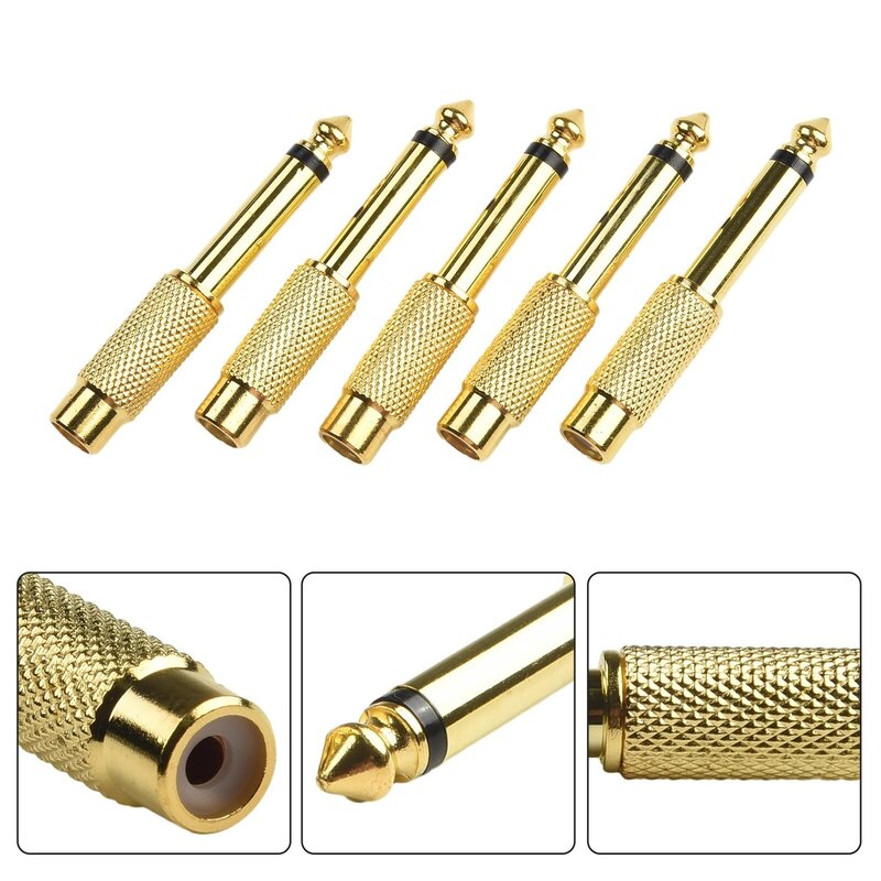 5×6.5 Convertor Gold-plated Audio Adapter Connector 6.35 To RCA Female 6.5 To AV Headphone Amplifier Audio Adapter Microphone