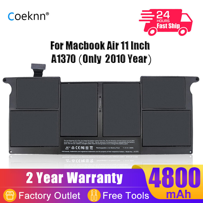 Coekn-a1405 A1406 A1375 A1965 Baterai Laptop untuk Apple MacBook Air 13 "11" A1369 A1466 A1370 A1465 A1932 A2179 Baterai Notebook