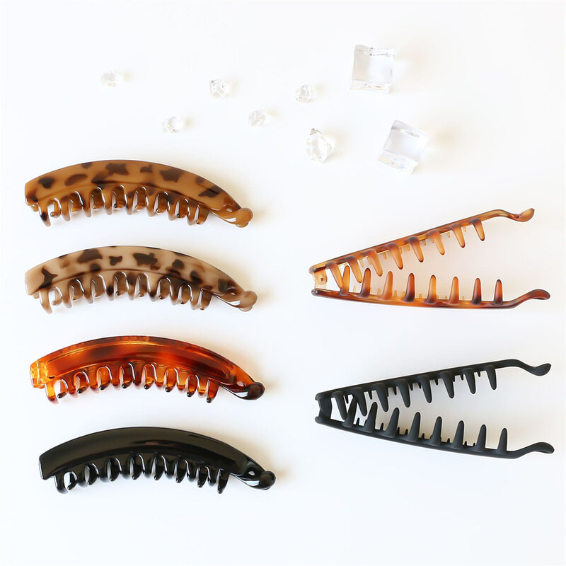 Frosted Hair Clips Solid Color Banana Clip Headwear Women's Hair Accessories Fashion Ponytail Crab Barrettes