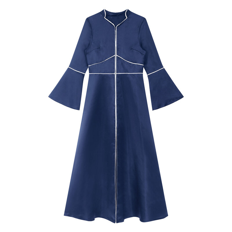 Robe de clergé d'église de louange élégante pour femmes, manches évasées, robe maxi trapèze, fête à thème d'Halloween, costume de jeu de prêtre