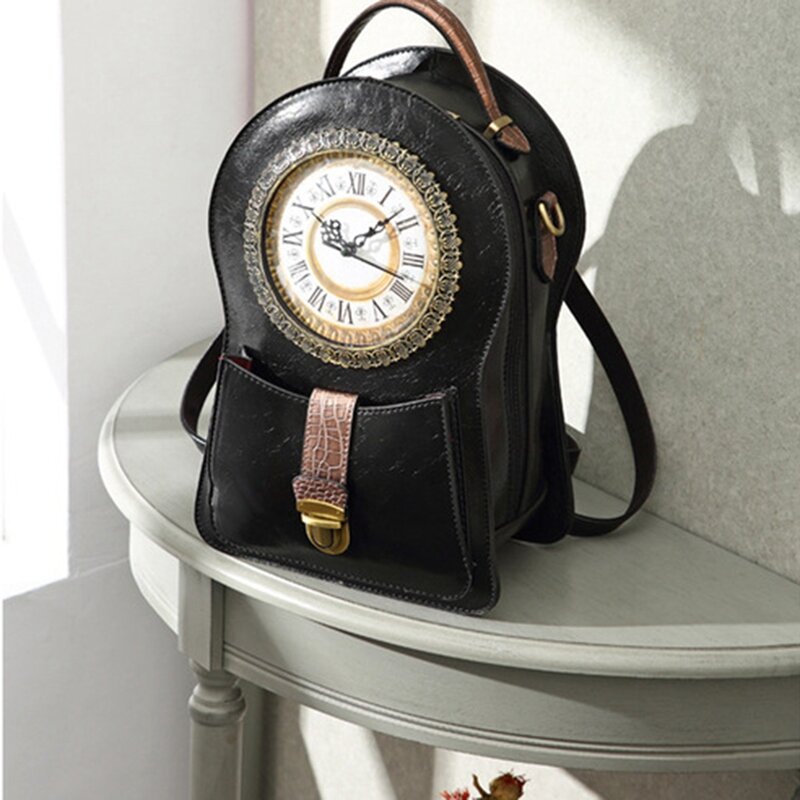 Ladies Personality Alarm Clock Bag Craft Bag Street Fashion Diagonal One-Shoulder Handbag