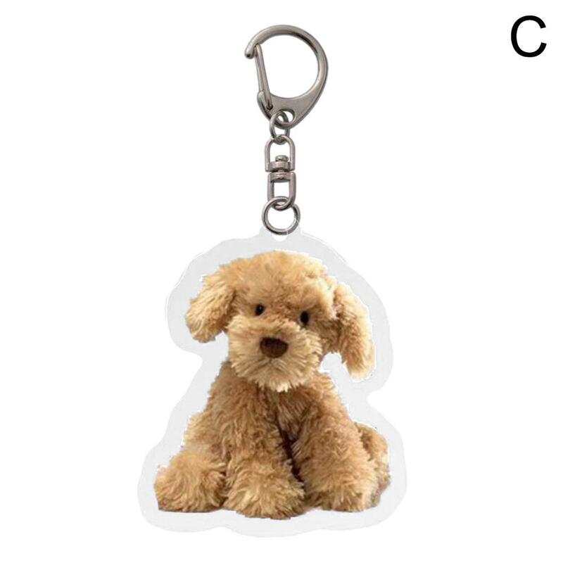 Llavero colgante de acrílico para llaves de cachorro, mochila Kawaii, bolso de niña, Airpods decorativos, regalos para pareja