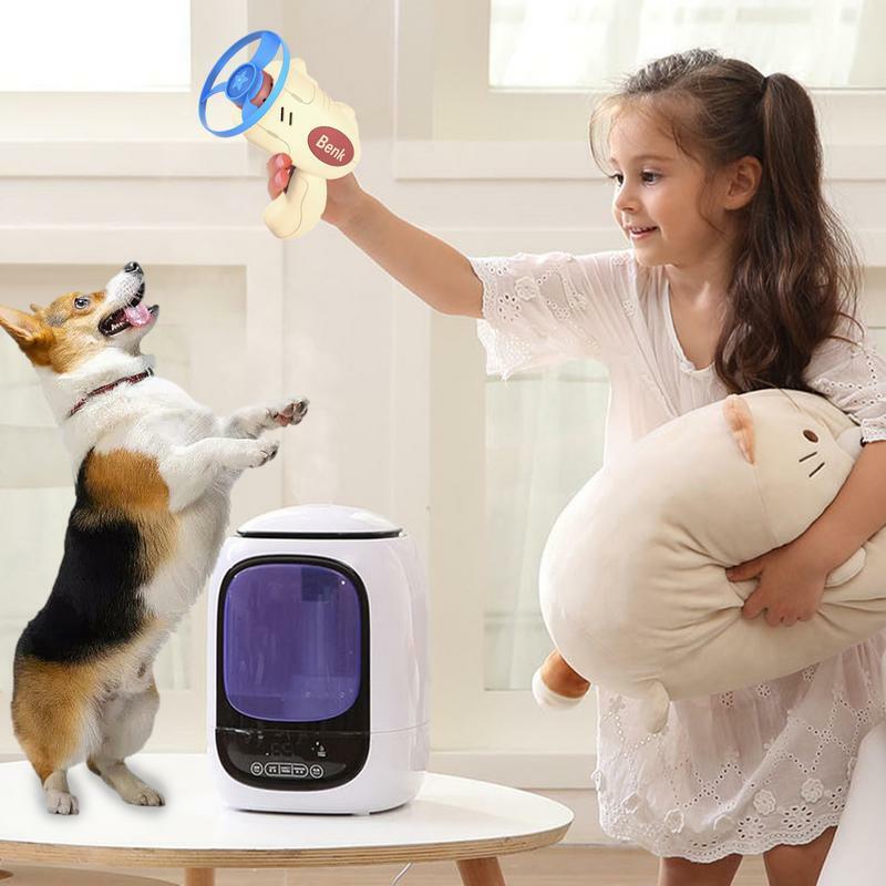 Flying Disc Launcher Toy Interactive Launcher Saucer Learning kid Toys Multipurpose Glowing STEM Toy Catching Game Disc Flyer