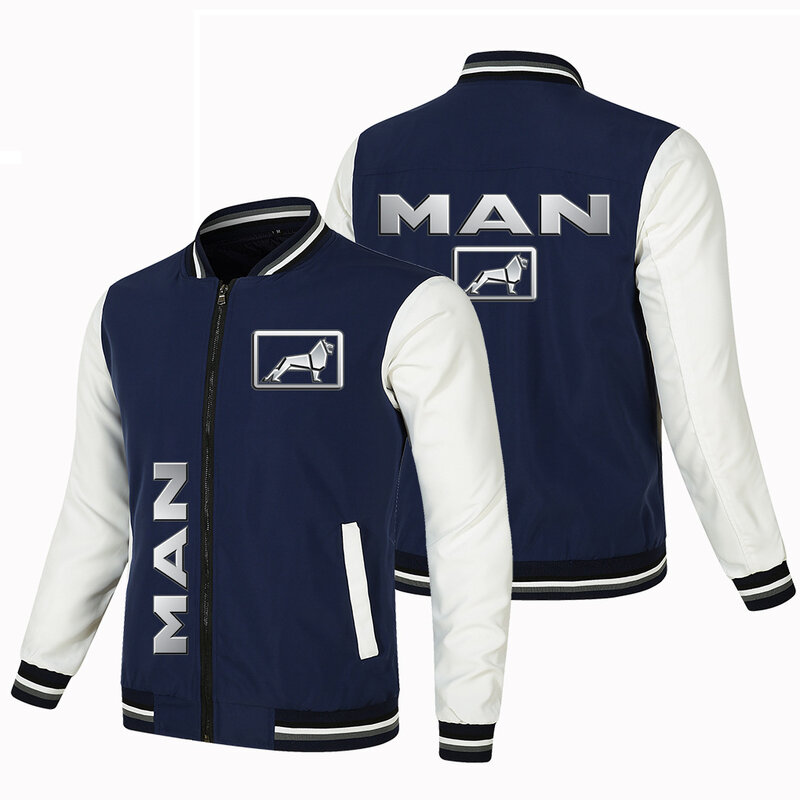 Jaket sepeda motor pria, logo truk trendi baru Musim Semi dan Gugur gaya punk luar ruangan ritsleting tipis