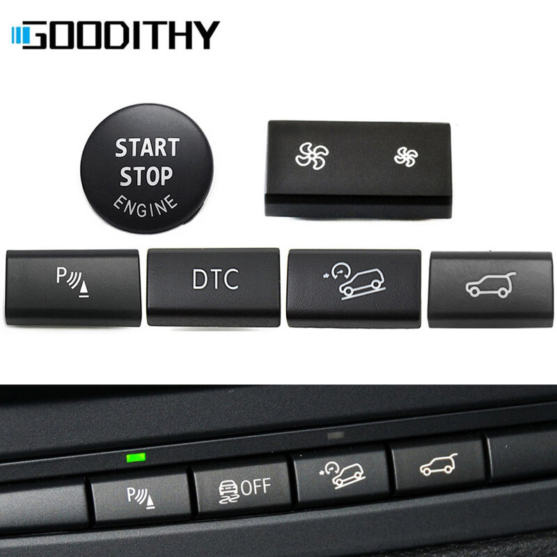 BMW x5およびx6 e70 e71 e72用のレーダーボタン,トランク用のリアボタン,変更用のスタートストップキーカバー