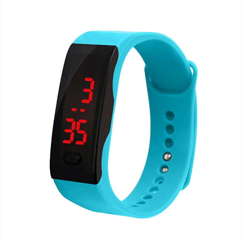 Reloj Digital rectangular con pantalla Led para niño y niña, pulsera deportiva con correa de silicona, regalo de cumpleaños
