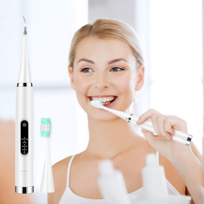 Elektryczny zestaw do czyszczenia zębów w domu kosmetyczny środek do czyszczenia zębów wybielacz do zębów i kamienia IPX6 wodoodporny