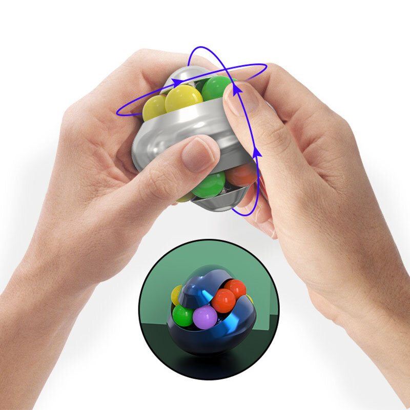 Aluminum Psychedelic Desktop Magic Ball Fidget Spinner Metal Educational toy Fingertip ADHD Sensory Fidget Toy Kids Adult Gift