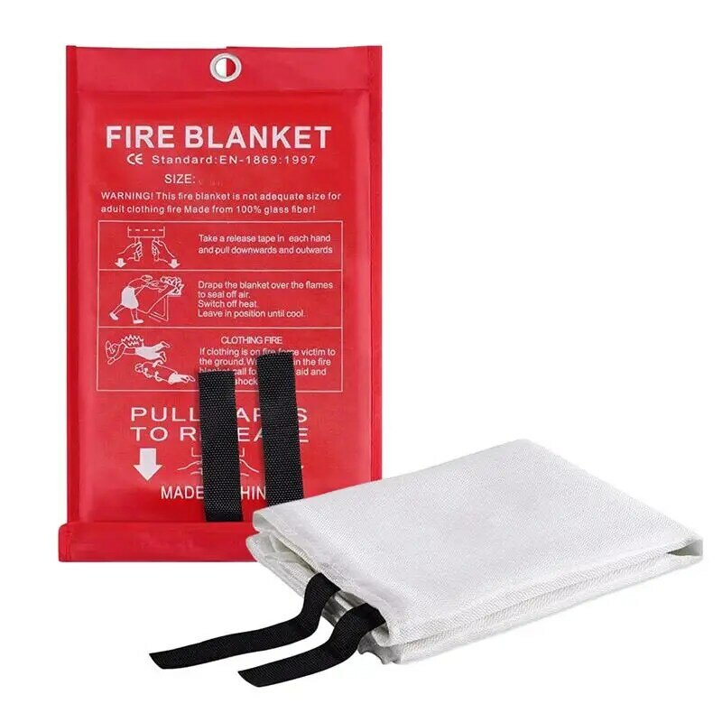 Selimut Pemadam Api 100x100cm selimut pelarian serat selimut api yang diperlukan untuk kompartemen dapur tahan panas api