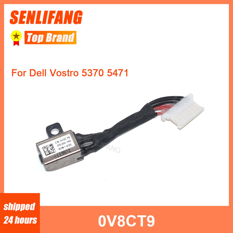 Conector de alimentación CC 0V8CT9 para Dell Vostro 5370 5471, Cable V8CT9 CN-0V8CT9, nuevo, envío rápido
