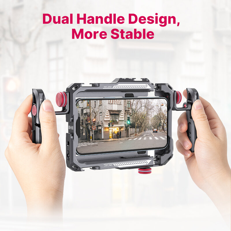 Ulanzi Lino Phone Cage Video Vlog Rig Handle For 5.4'' to 6.7'' iPhone X 11 12 13 14 Pro Max Android Phone Photography