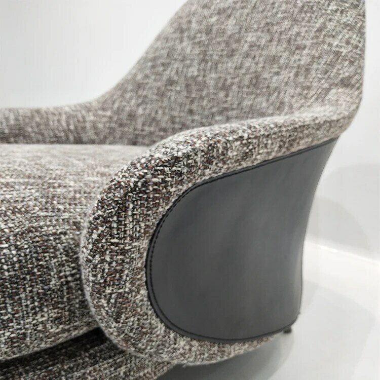 Chaise de salon en cuir et tissu, meuble de luxe léger, canapé simple, pour Villa, salon et hall d'hôtel