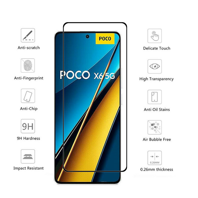 Dla POCO X6 Pro ekran szkło dla Poco X6 X6 5G ochraniacz ekranu 9H hartowana ochrona dla X6 Pro kamera miękka folia