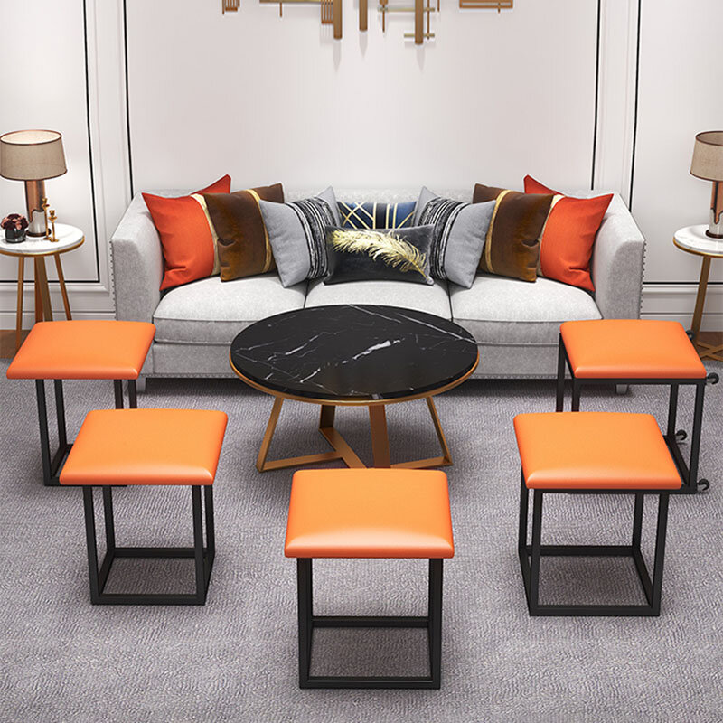 Nordic 5 em 1 sofá fezes macias criativo casa rubik cubo combinação dobrável fezes multifuncional sala de estar móveis