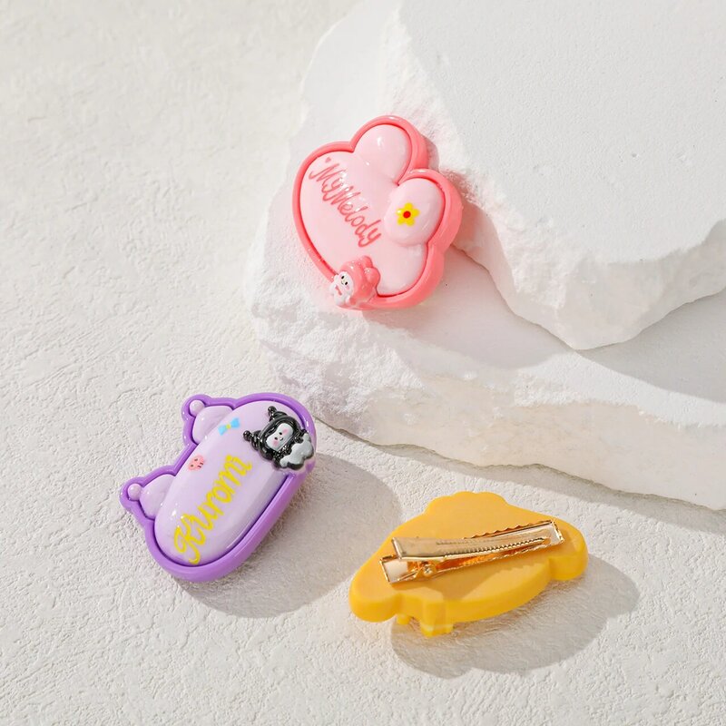 Sanrio Kawaii Sanrio szpilki do włosów dziewczęce ozdoby akcesoria Anime kreskówkowe gumki gumka do włosów nakrycia głowy do włosów prezenty