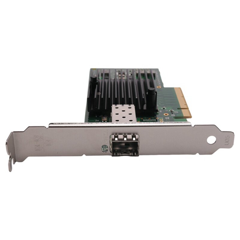 Placa de rede de fibra óptica para servidor, Porta óptica única, Chip 10G SFP + 82599EN, PCIE X4, 1 PC