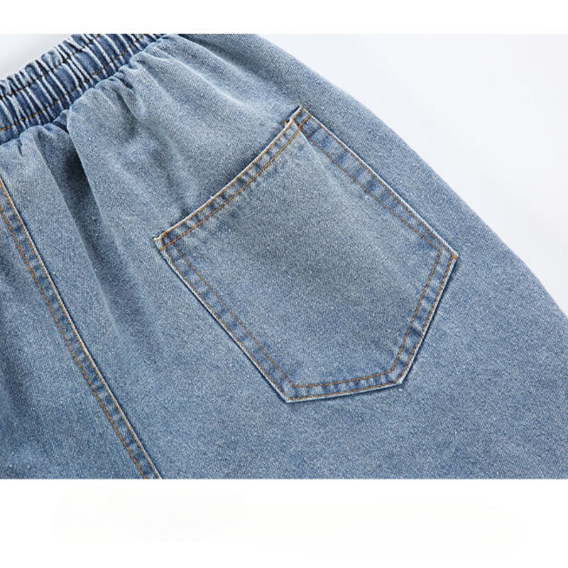Shorts jeans góticos Y2K para homens, bordado gráfico dos desenhos animados, jeans hip hop, calças de basquete, shorts de ginástica retrô, calças harajuku
