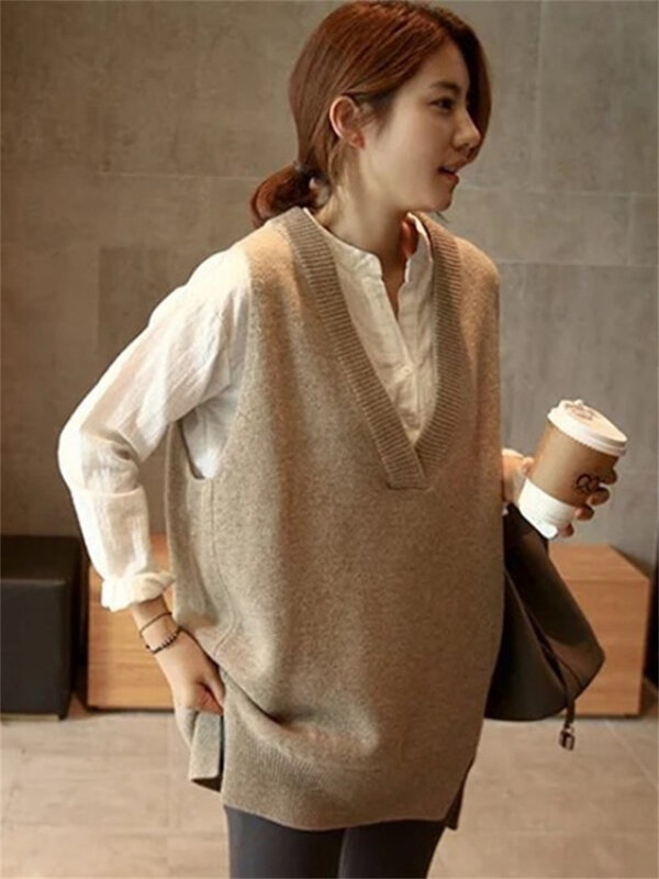 Пуловер женский, осенне-зимний, короткий, с V-образным вырезом