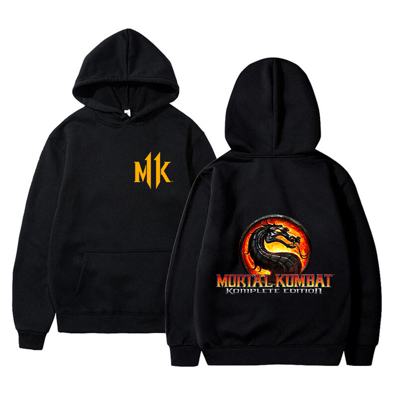 Mortal Kombat เสื้อมีฮู้ดสำหรับผู้ชายและแฟชั่นของผู้หญิงเสื้อคลุมแขนยาวเรียบง่ายแนวสตรีทเสื้อวอร์มขนาดใหญ่