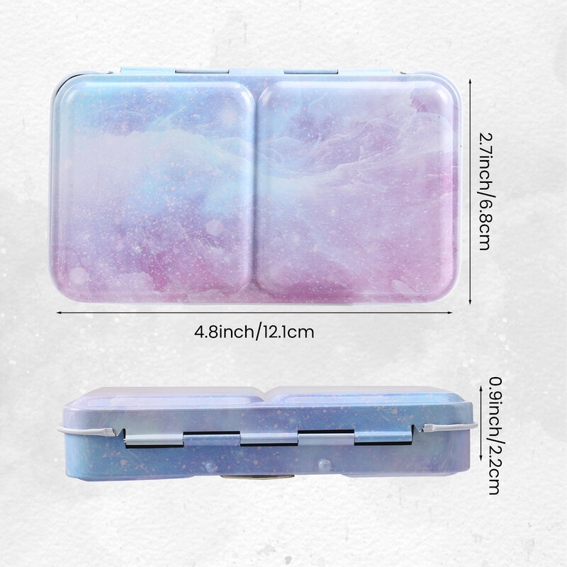 Aquarell palette leer mit abnehmbarem Farb tablett & 14 Aquarell halb pfannen-robuste leere Aquarell paletten form