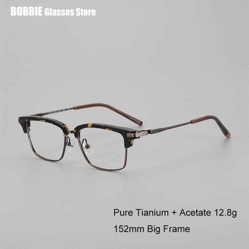 큰 사각형 티타늄 아세테이트 안경테, 레트로 근시 처방 안경, 일본 여성 독서 안경, 2023 패션
