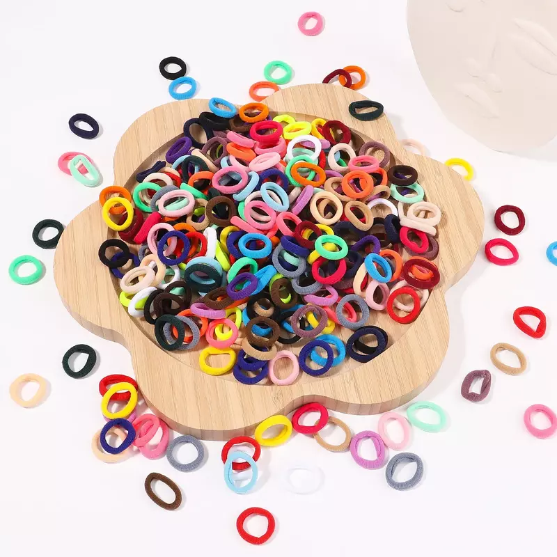 200 szt. Dziewczynki kolorowe nylonowe elastyczne gumki do włosów kucyk trzymają małe opaska do włosów opaski gumowe gumki akcesoria do włosów prezenty