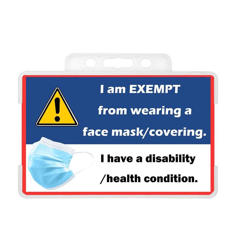 Set di carte sanitarie per la copertura del viso della carta di esclusione della salute con supporto ID Clip staccabile e cordino per il supporto della carta di esclusione