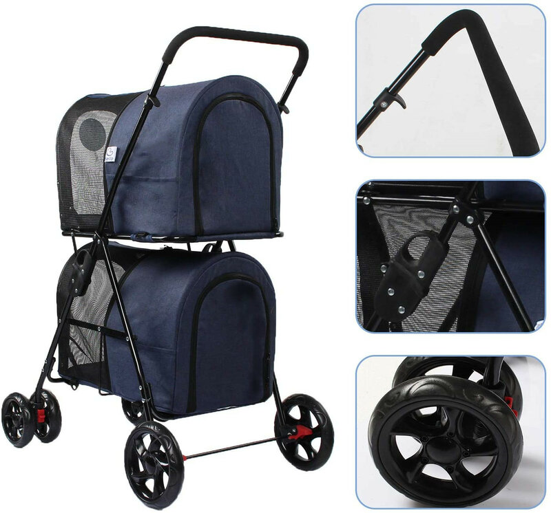 Factory Direct Sales Completely New 400D Oxford Cloth + Iron Frame Trolley Pet for Family