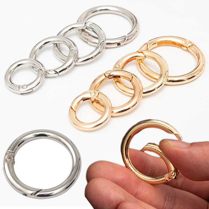 Metal O Ring Spring Clasps para DIY Jóias, Openable Round Mosquetão, Keychain Bag Clips, Gancho Dog Chain Buckles, Conector, 20Pcs